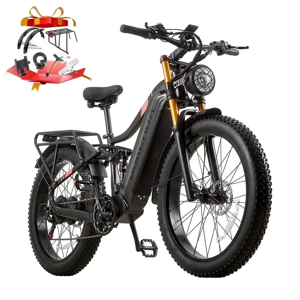 Dual Motors AWD 2000W Electric Bike for Adult 26'', UL2849 48V 30AH Removable Battery E - Product image 3