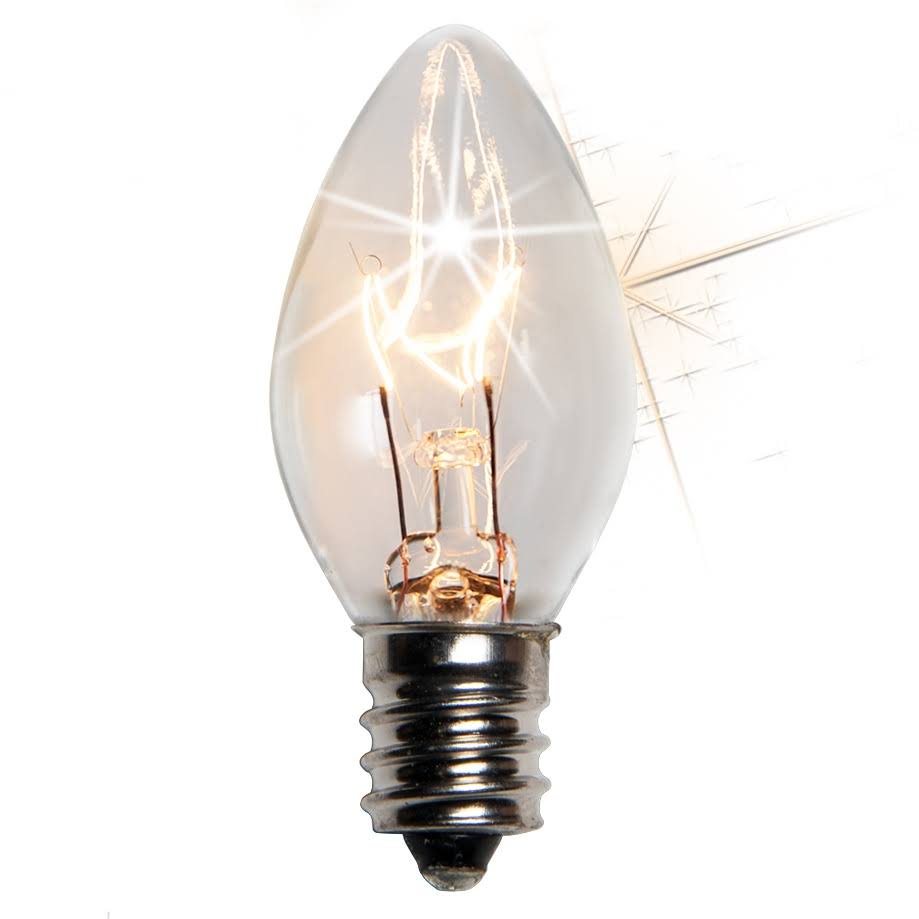 Wintergreen C7 Twinkle Transparent Clear, 7 Watt Light Bulbs - Product image 1