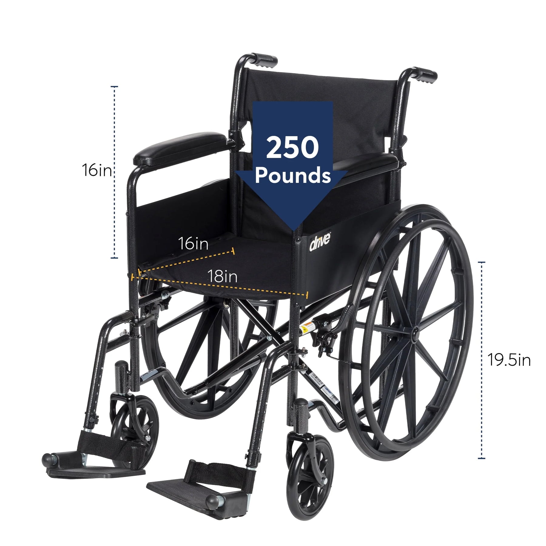 Silver Sport 1 Wheelchair with Full Arms and Swing Away Removable Footrest - Product image 6
