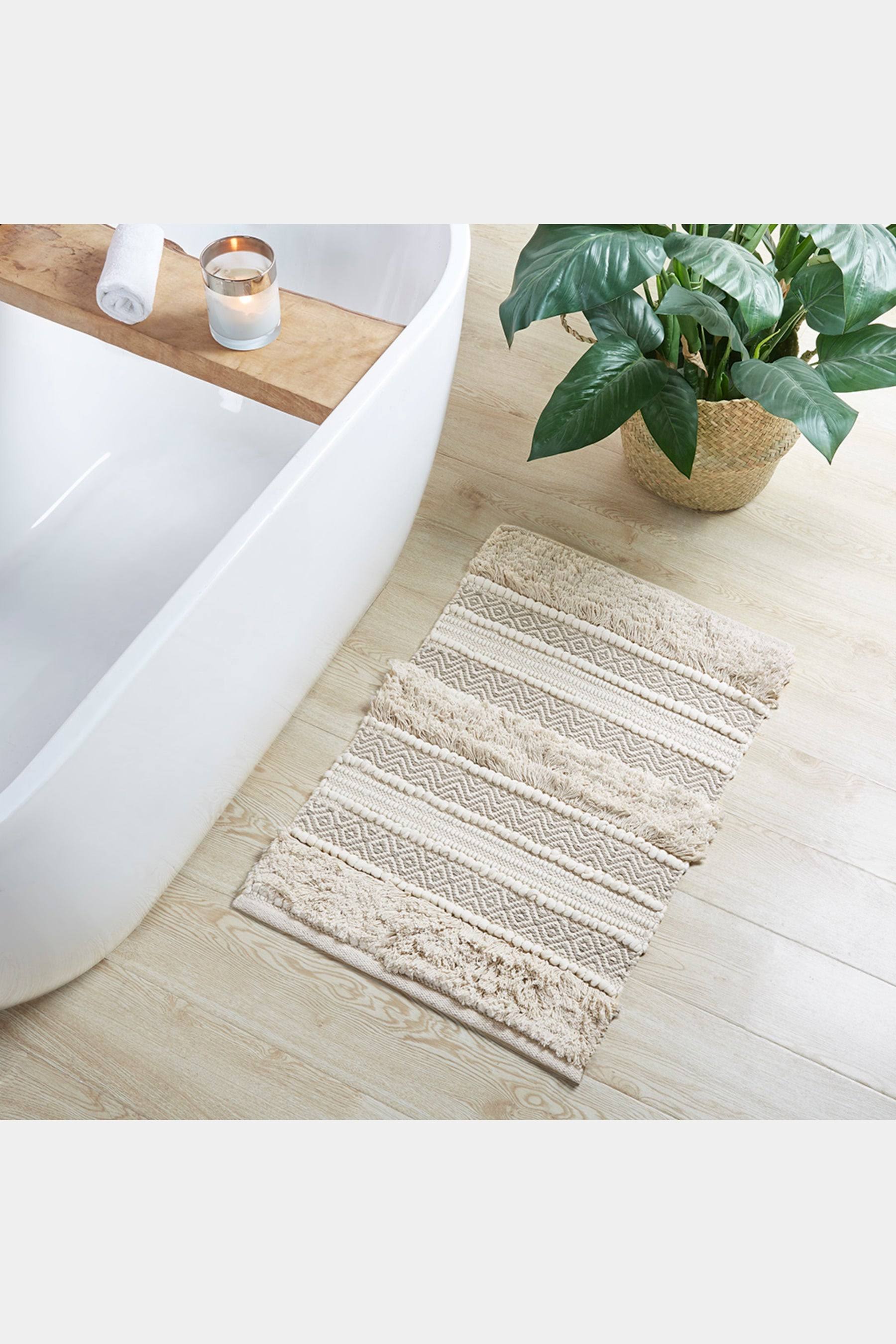 INK+IVY Asher Woven Texture Stripe Bath Rug - Natural - Product image 1