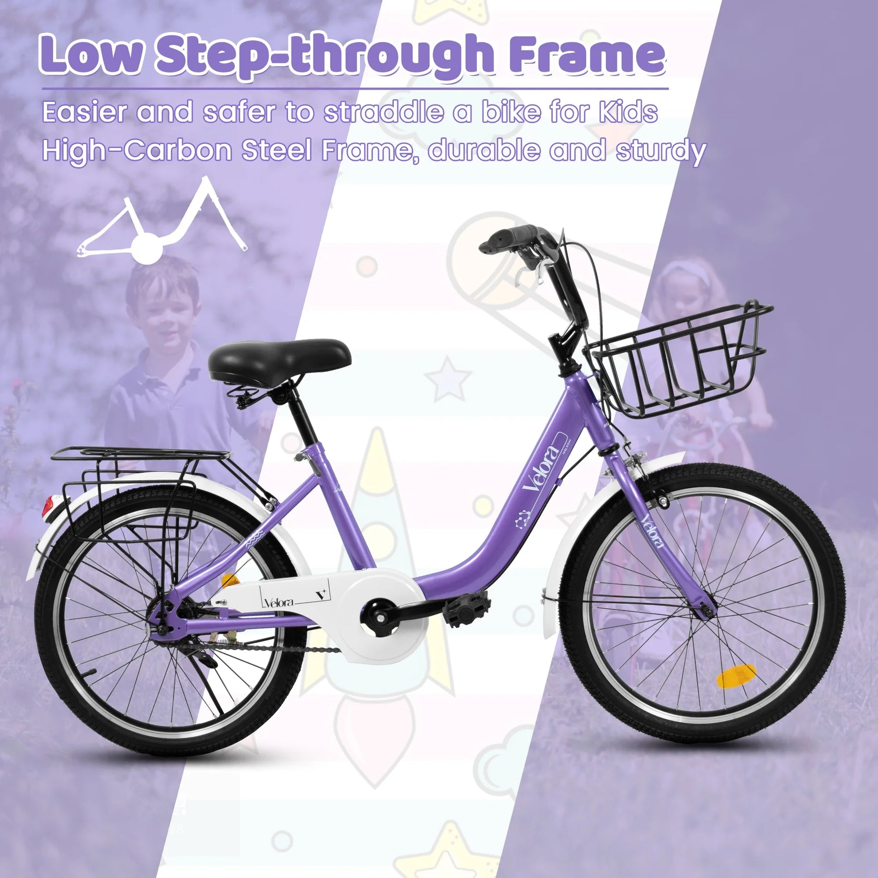 20 in Kids Bike for Boys & Girls Age 5 - 10, Children'S Bicycle with Front Basket & Rear Rack - Product image 6