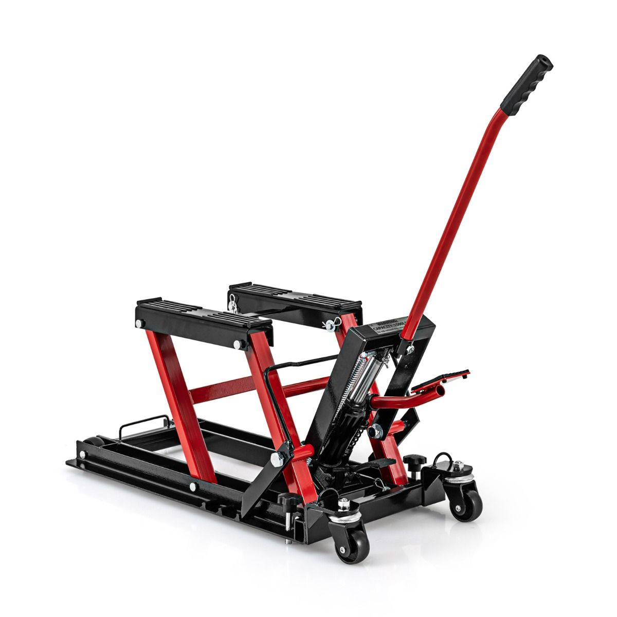 Hydraulic Jack for Motorcycle 680 kg Capacity Motorcycle Lift Table Height Adjustable Platform on 3 Levels Red/Black -