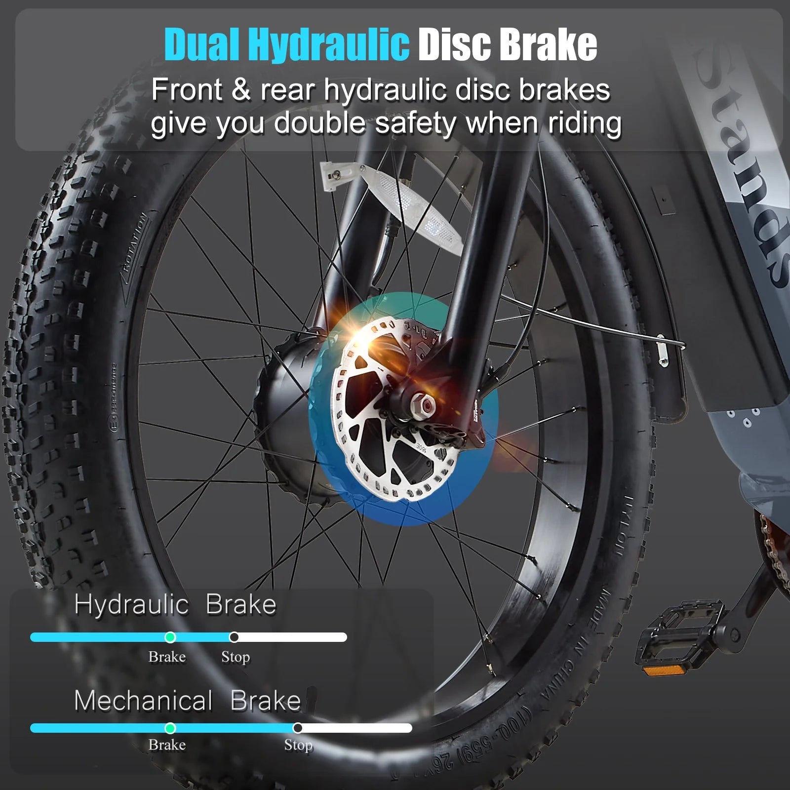 Dual Motors AWD 2000W Electric Bike for Adult 26'', UL2849 48V 30AH Removable Battery E - Product image 40