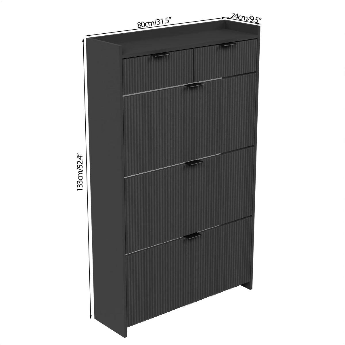 Shoe Cabinet, Free Standing Tipping Bucket Shoe Rack Organizer with 3 Flip Drawers - Product image 10