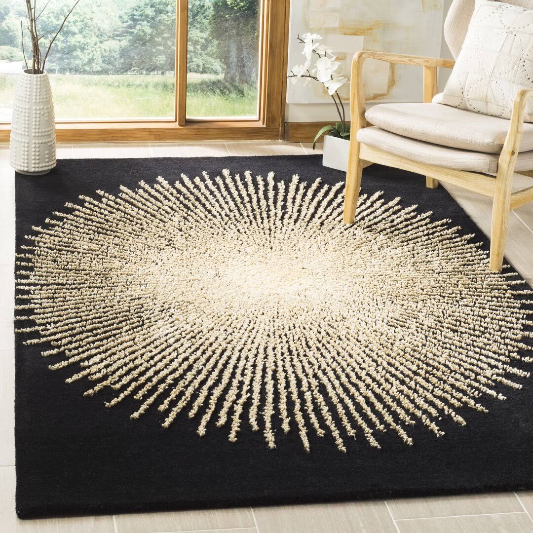 Orren Ellis Olivarria Hand-Tufted Black/Beige Area Rug, Size: Rectangle 3'6 inch x 5'6 inch - Product image 1