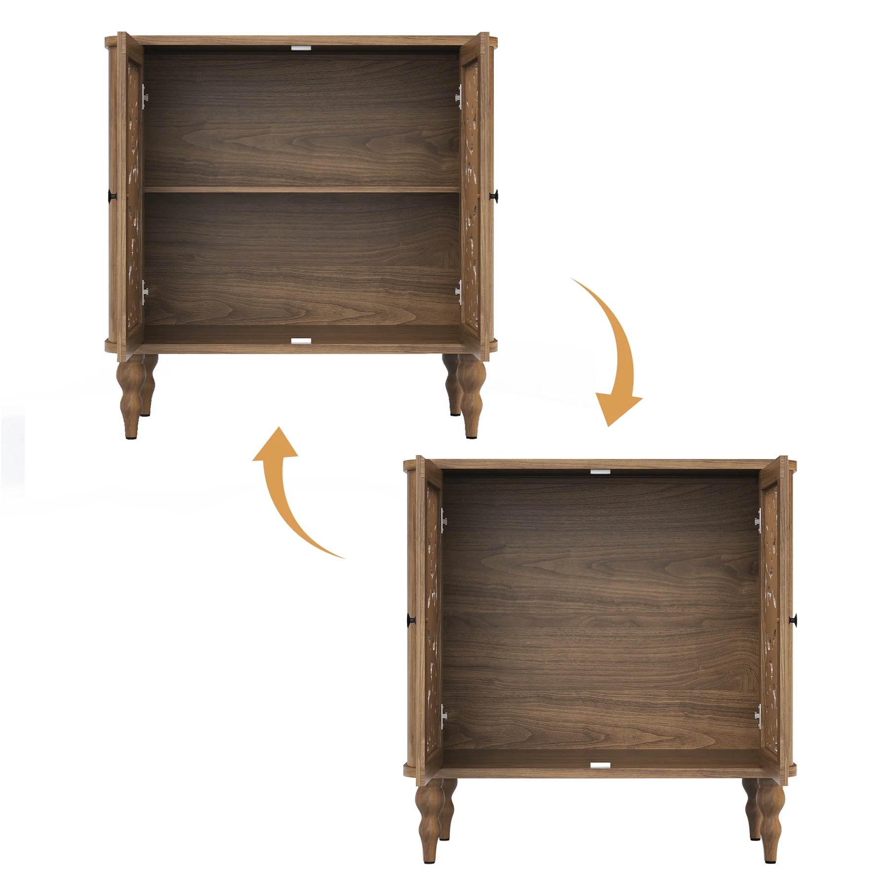 HLR 48" Accent Cabinet with 4 Doors, Vintage Hollow Carving Storage Credenza - Product image 25