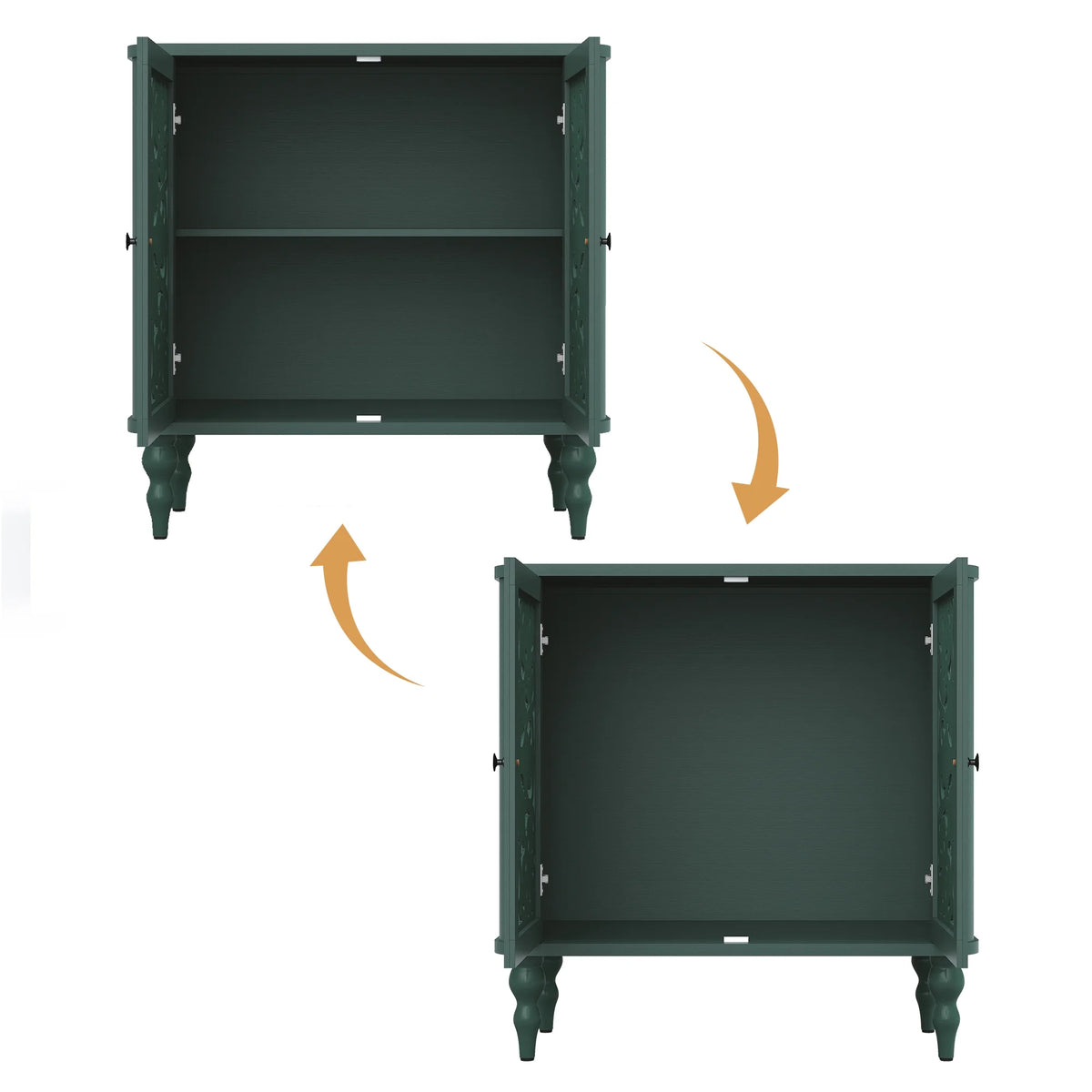 HLR 48" Accent Cabinet with 4 Doors, Vintage Hollow Carving Storage Credenza - Product image 100