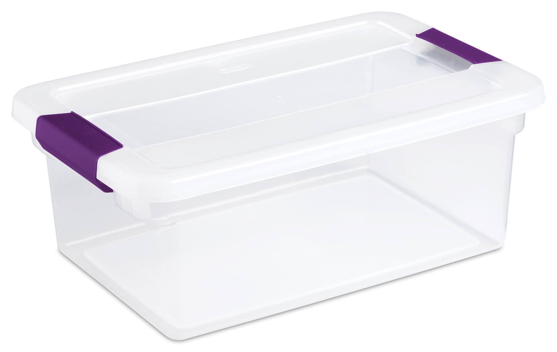 Sterilite ClearView Latch Storage Container with Sweet Plum Handles, 15 qt - Product image 1