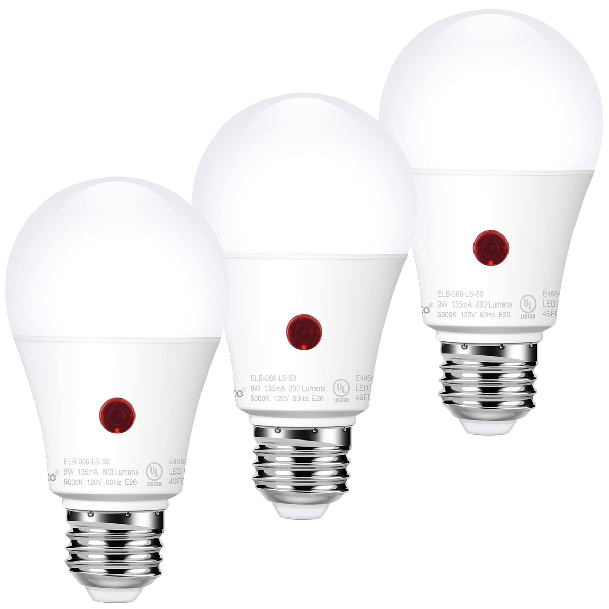 Emotionlite Dusk to Dawn Sensor Light Bulbs Outdoor, Neutral White LED Bulbs, 60 Watt Equivalent - Product image 1