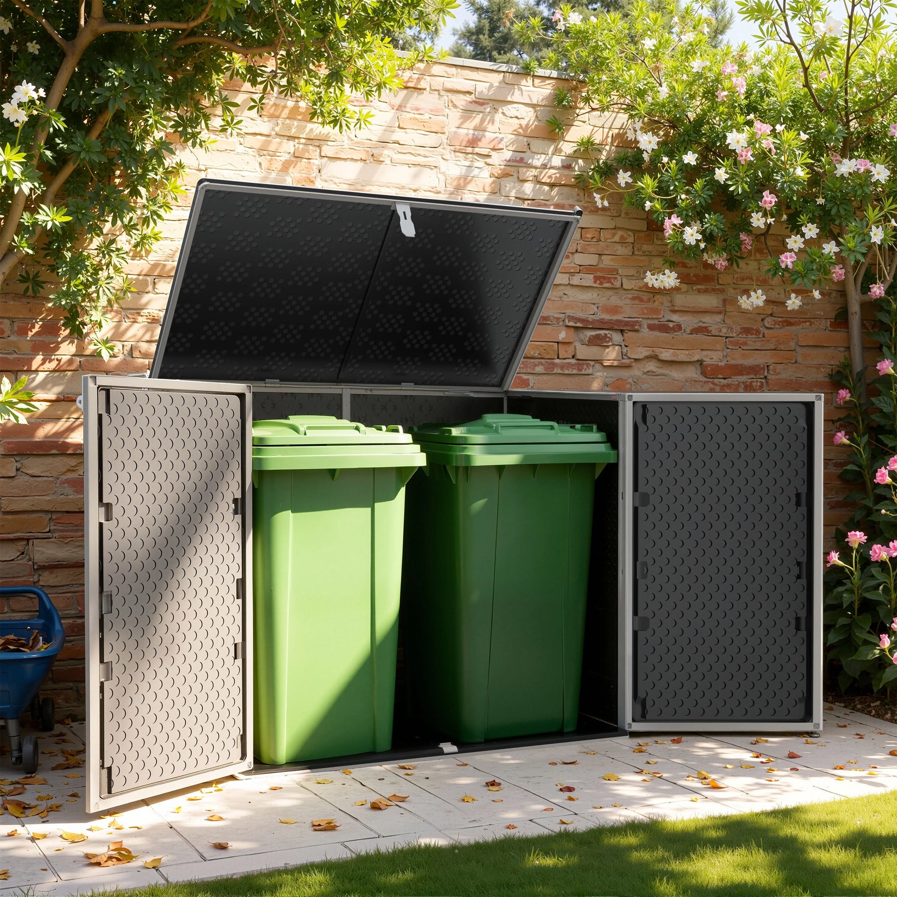 51 cu ft Outdoor Storage Shed, Resin Storage Cabinet with Door & Lock, Multi - Product image 2