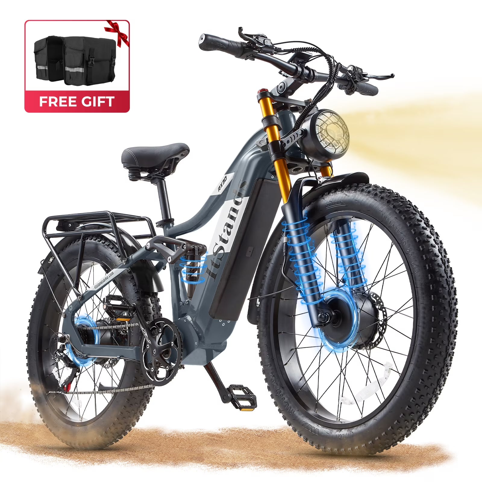 Dual Motors AWD 2000W Electric Bike for Adult 26'', UL2849 48V 30AH Removable Battery E - Product image 7