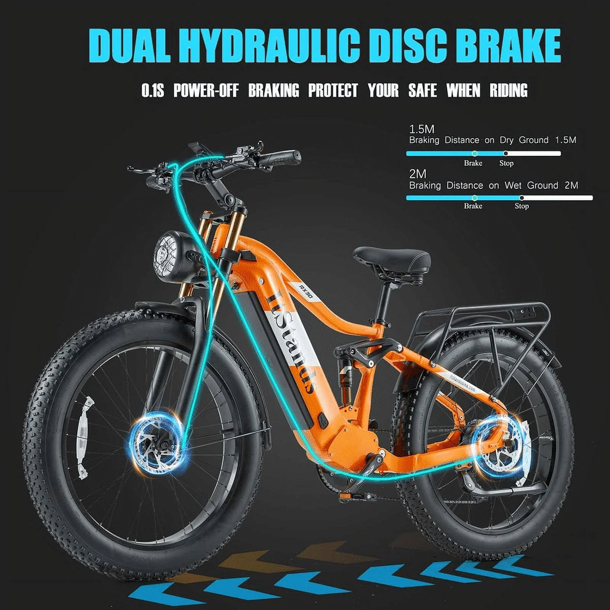 Dual Motors AWD 2000W Electric Bike for Adult 26'', UL2849 48V 30AH Removable Battery E - Product image 31