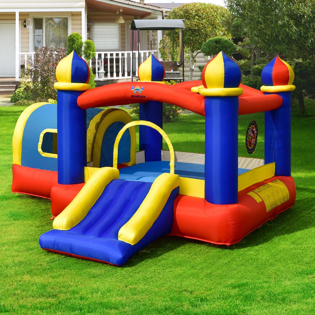 Inflatable Castle for Children with Bouncing Space Small House Slide Basketball Hoop (without inflator) -