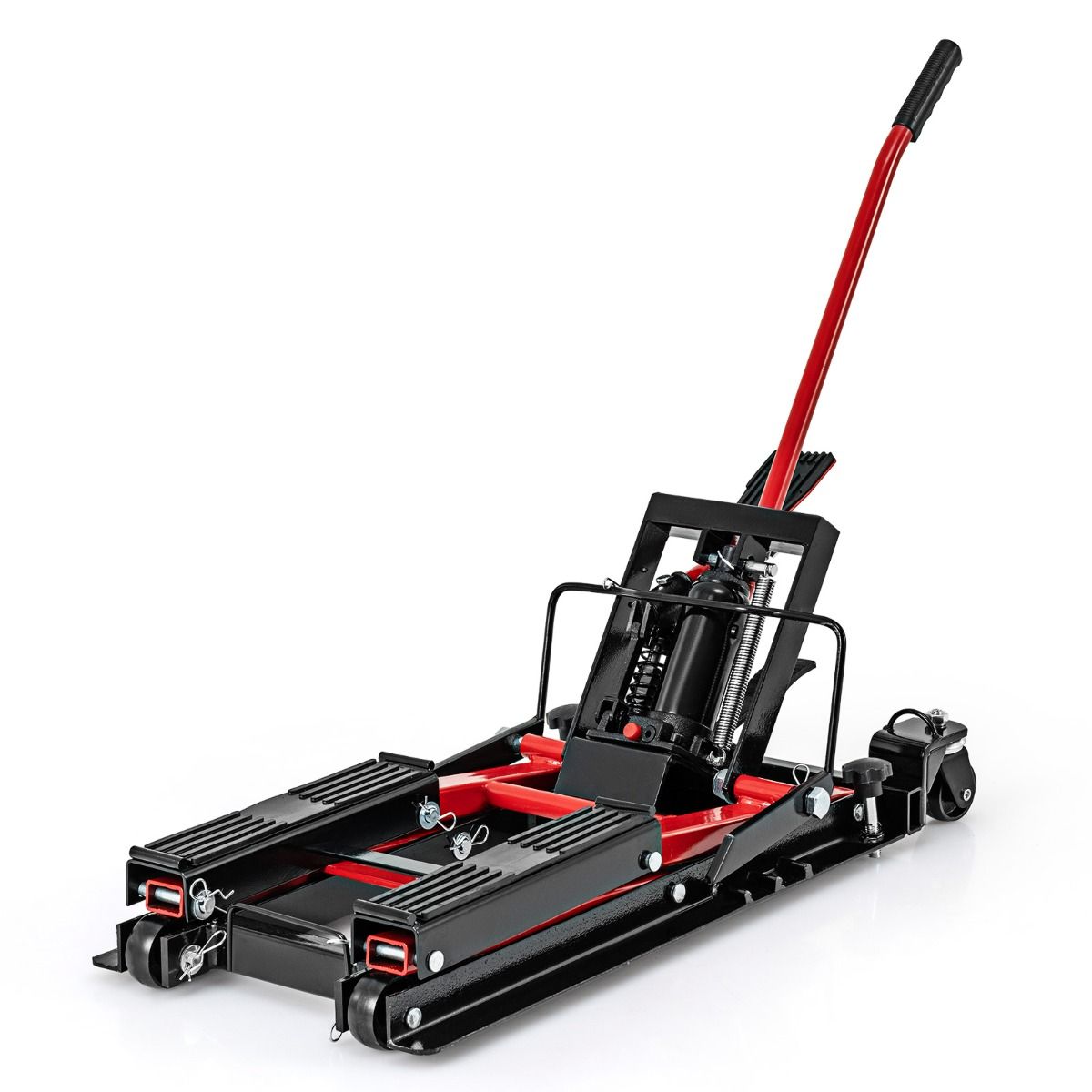 Hydraulic Jack for Motorcycle 680 kg Capacity Motorcycle Lift Table Height Adjustable Platform on 3 Levels Red/Black -