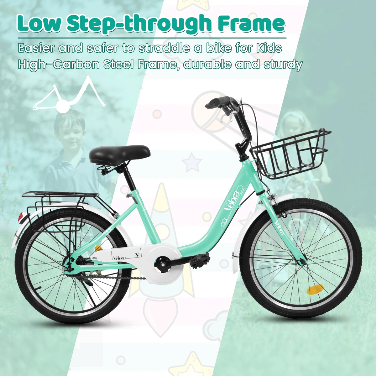 20 in Kids Bike for Boys & Girls Age 5 - 10, Children'S Bicycle with Front Basket & Rear Rack - Product image 24