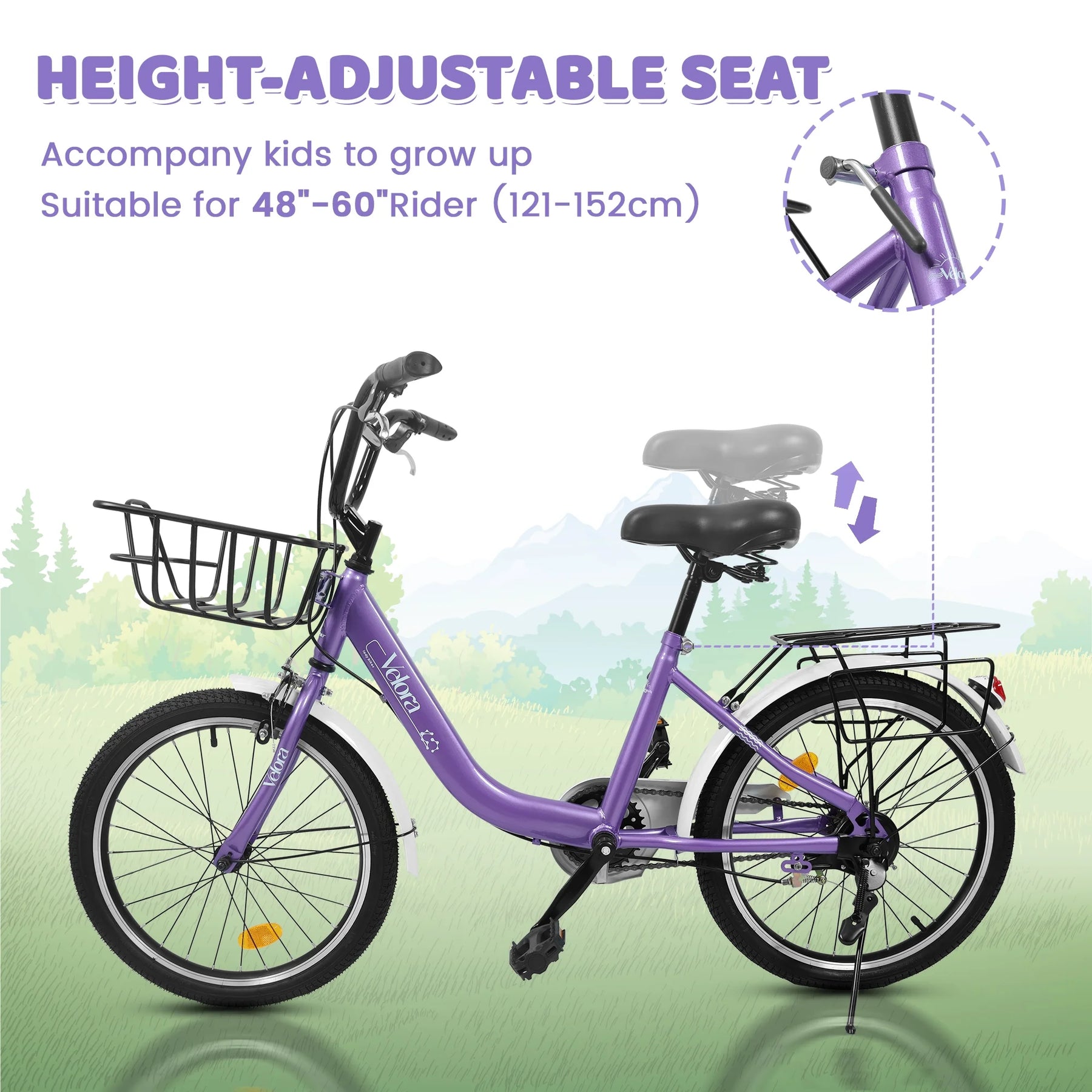 20 in Kids Bike for Boys & Girls Age 5 - 10, Children'S Bicycle with Front Basket & Rear Rack - Product image 4