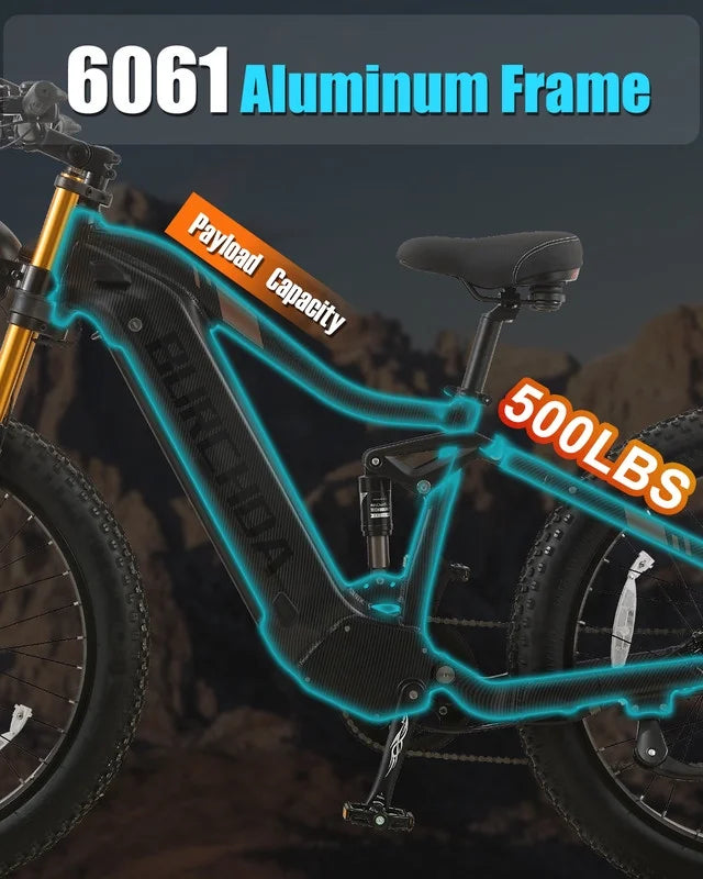 Dual Motors AWD 2000W Electric Bike for Adult 26'', UL2849 48V 30AH Removable Battery E - Product image 14