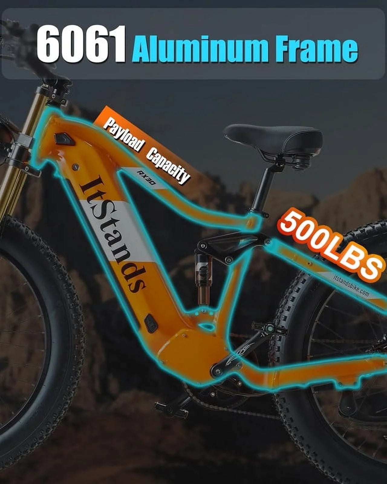 Dual Motors AWD 2000W Electric Bike for Adult 26'', UL2849 48V 30AH Removable Battery E - Product image 33