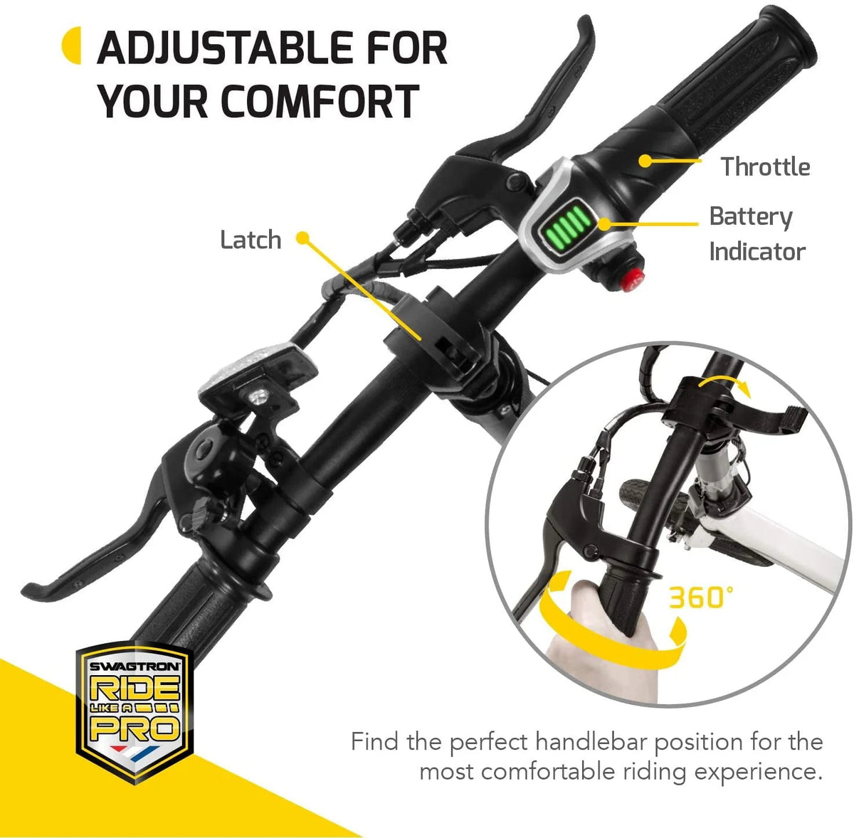 Swagtron Swagcycle EB5 Pro Plus Lightweight Aluminum Folding Electric Bike with Pedals (Recertified) - Product image 4
