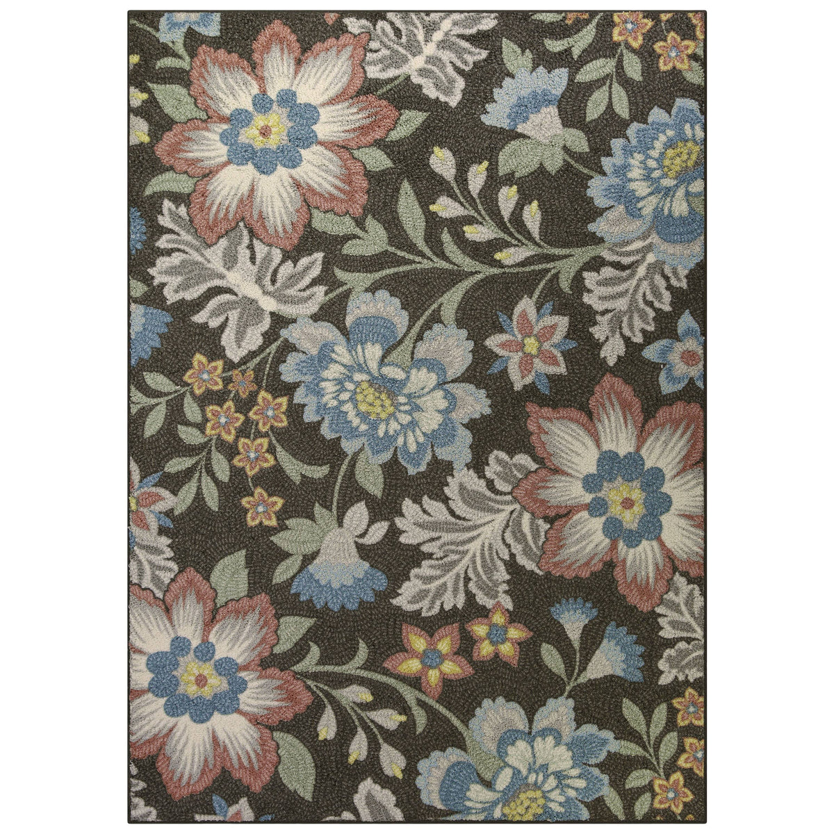 Mainstays Farmhouse Oversized Floral Gray Multi Indoor Area Rug, 5' x 7' - Product image 1