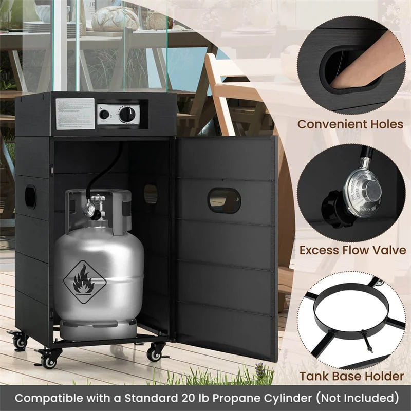 40, 000 BTU Outdoor Propane Patio Heater with Tempered Glass Tube, Wheels & Cover - Product image 6