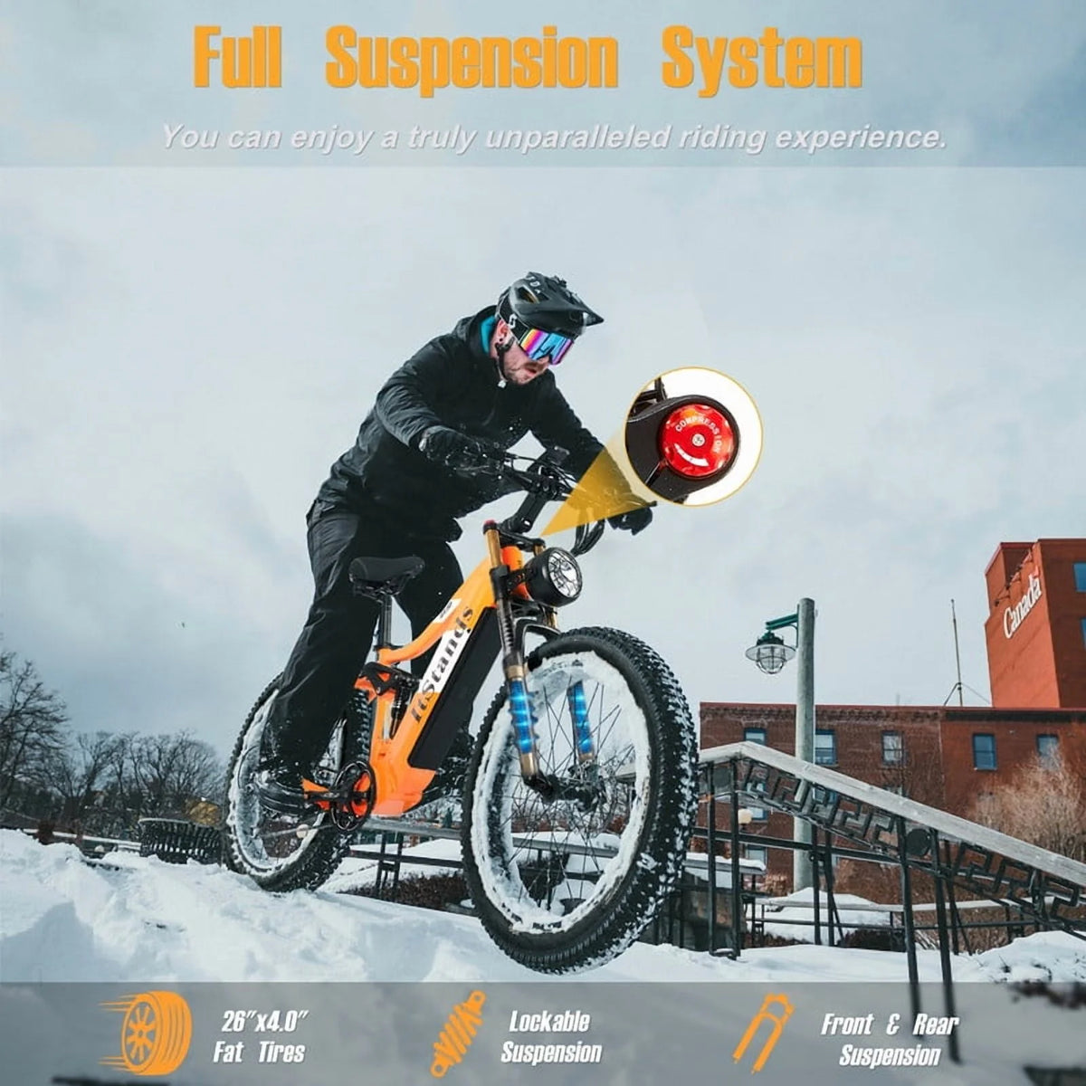 Dual Motors AWD 2000W Electric Bike for Adult 26'', UL2849 48V 30AH Removable Battery E - Product image 25