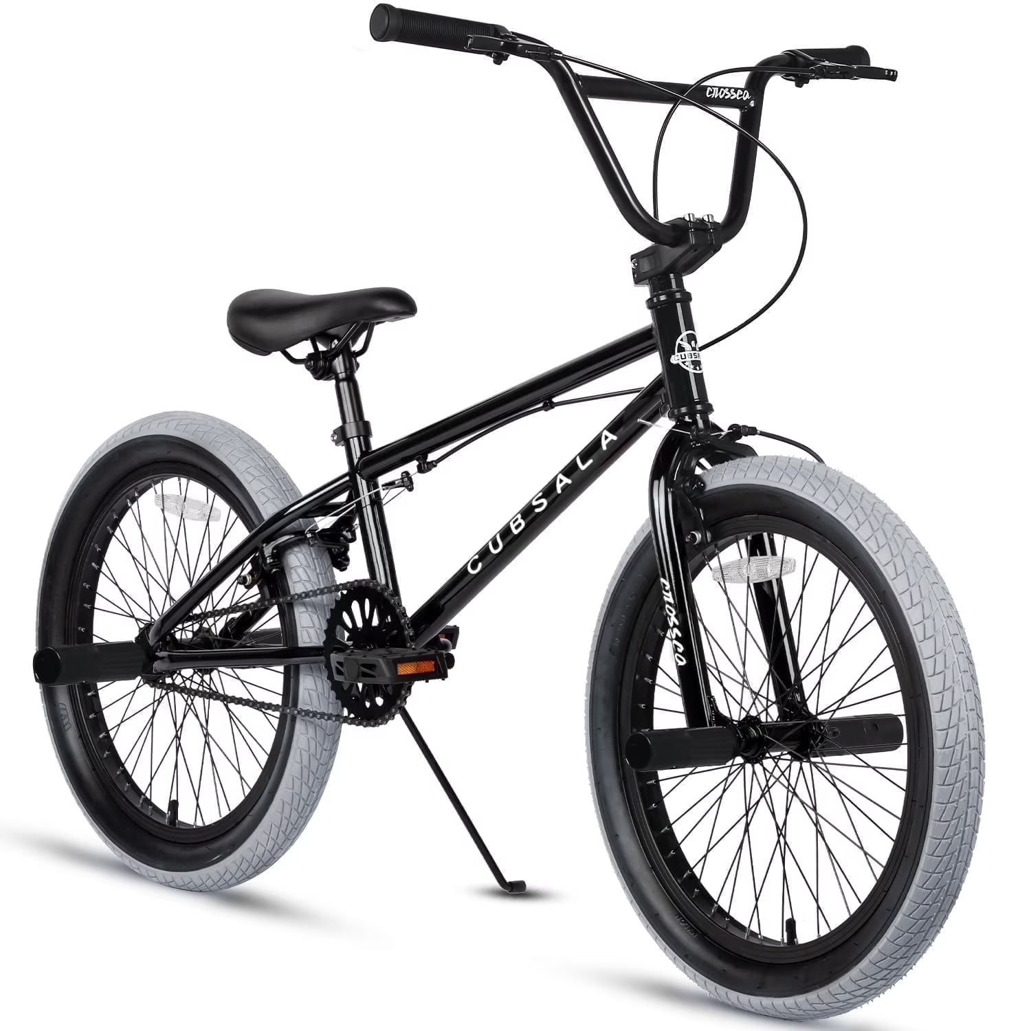 Cubsala 20 in Kids BMX Bike Freestylefor Age 6 - 14 Years Old Boys Girls with 4 Pegs, Black with Red Tires - Product image 7