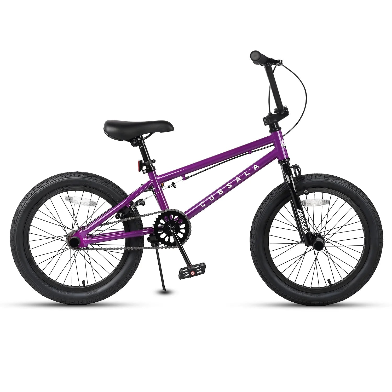 Cubsala 20 in Kids BMX Bike Freestylefor Age 6 - 14 Years Old Boys Girls with 4 Pegs, Black with Red Tires - Product image 17