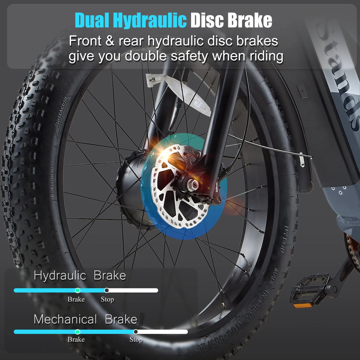 Dual Motors AWD 2000W Electric Bike for Adult 26'', UL2849 48V 30AH Removable Battery E - Product image 40