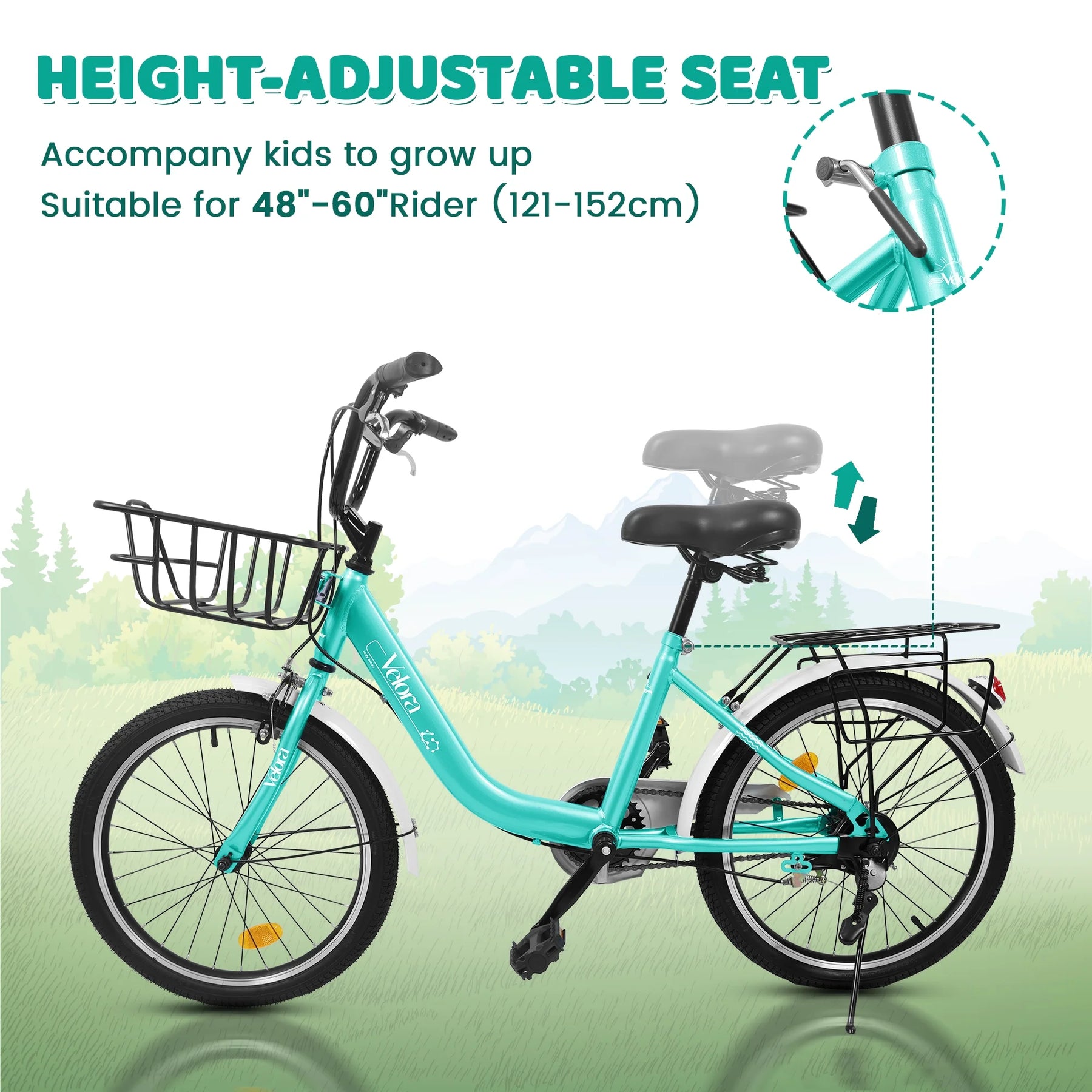20 in Kids Bike for Boys & Girls Age 5 - 10, Children'S Bicycle with Front Basket & Rear Rack - Product image 27