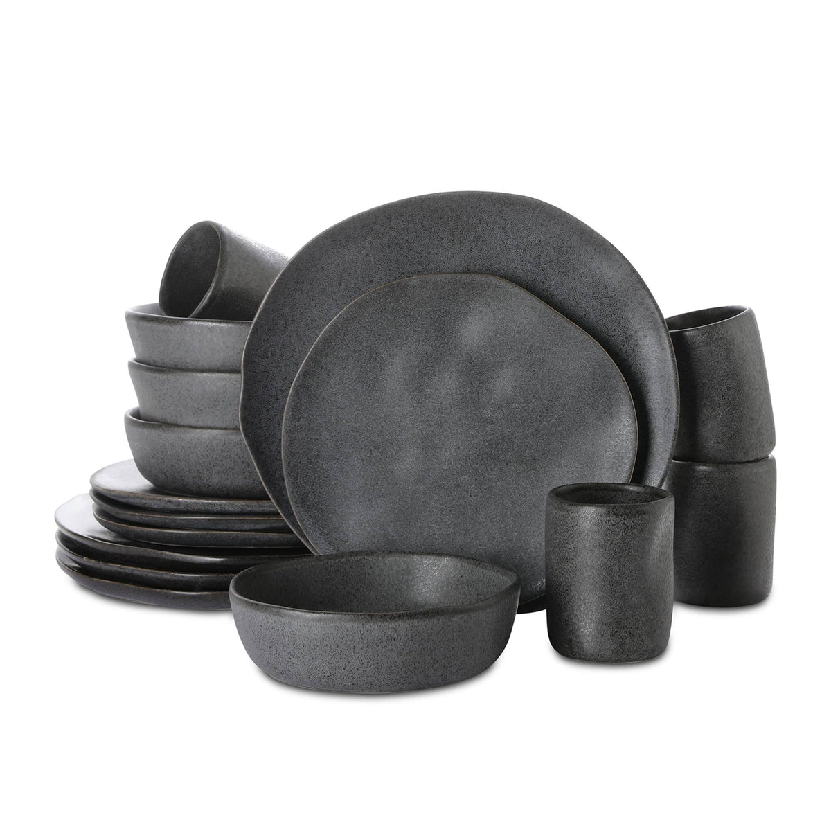 Stone by Mercer Project Hekonda Stoneware 16-Piece Dinnerware Set, Gray - Product image 1
