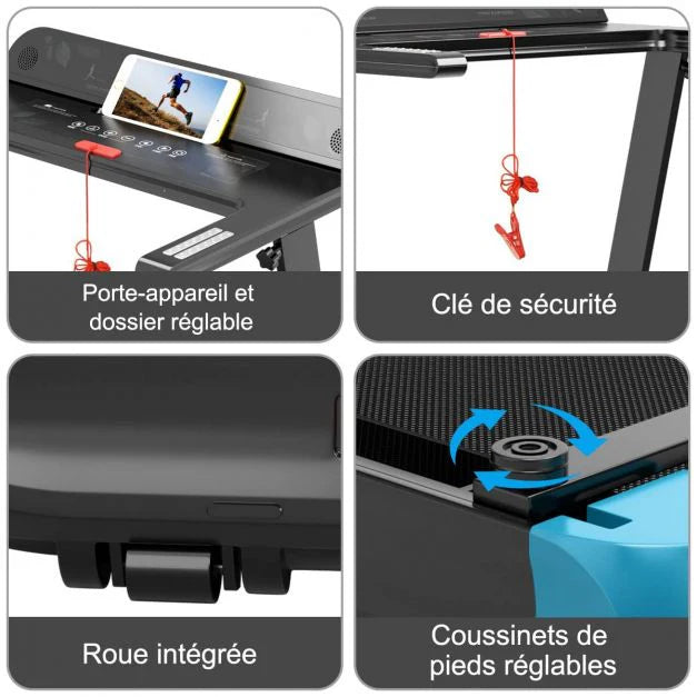 Electric treadmill foldable fitness mat for home with app control blue 20_0009499 -