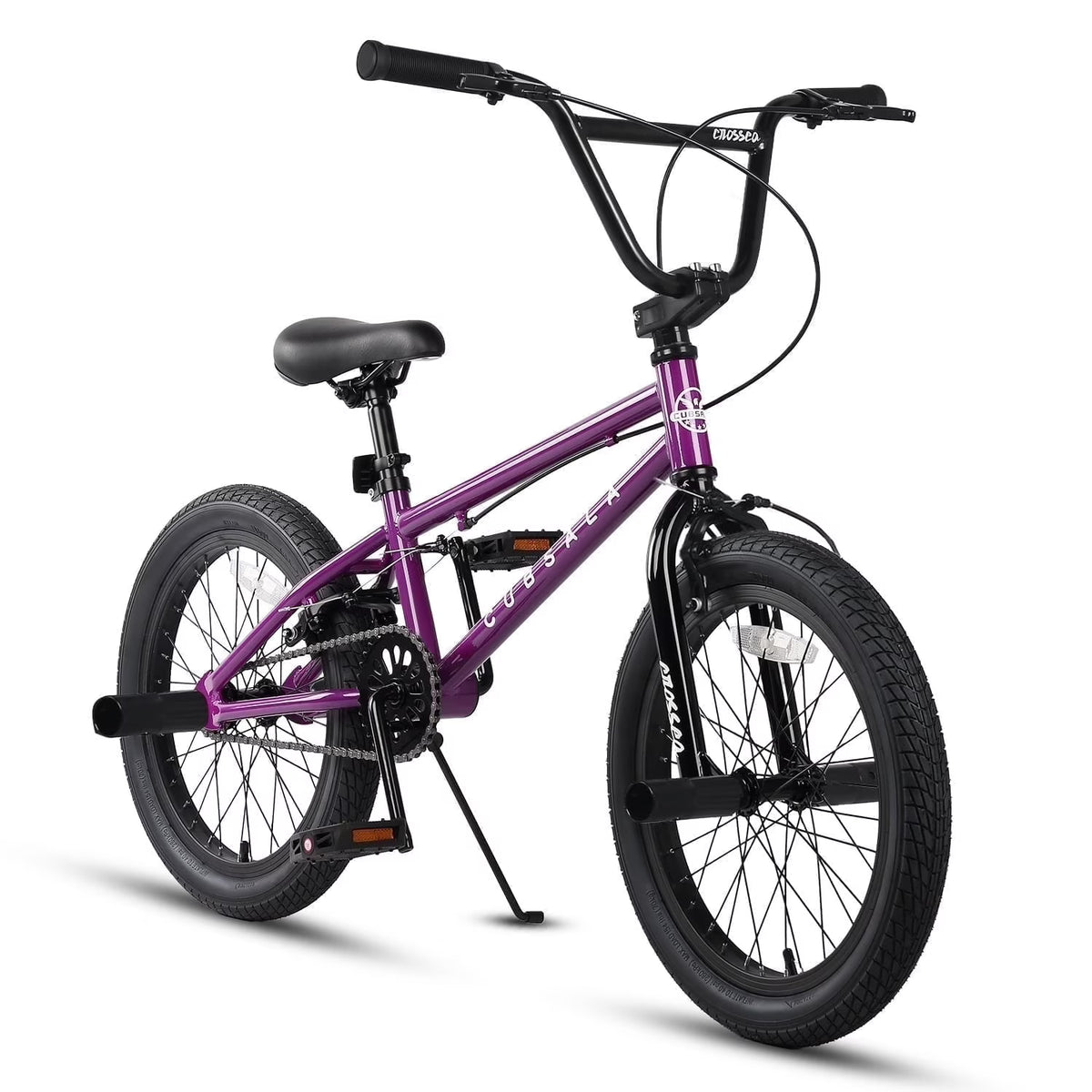 Cubsala 20 in Kids BMX Bike Freestylefor Age 6 - 14 Years Old Boys Girls with 4 Pegs, Black with Red Tires - Product image 3