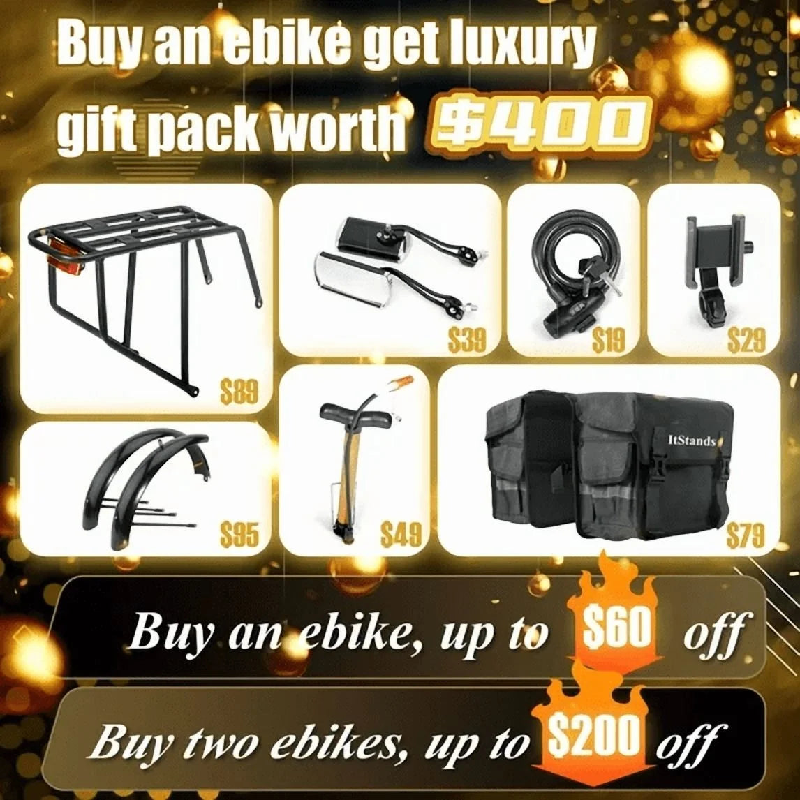 Dual Motors AWD 2000W Electric Bike for Adult 26'', UL2849 48V 30AH Removable Battery E - Product image 17