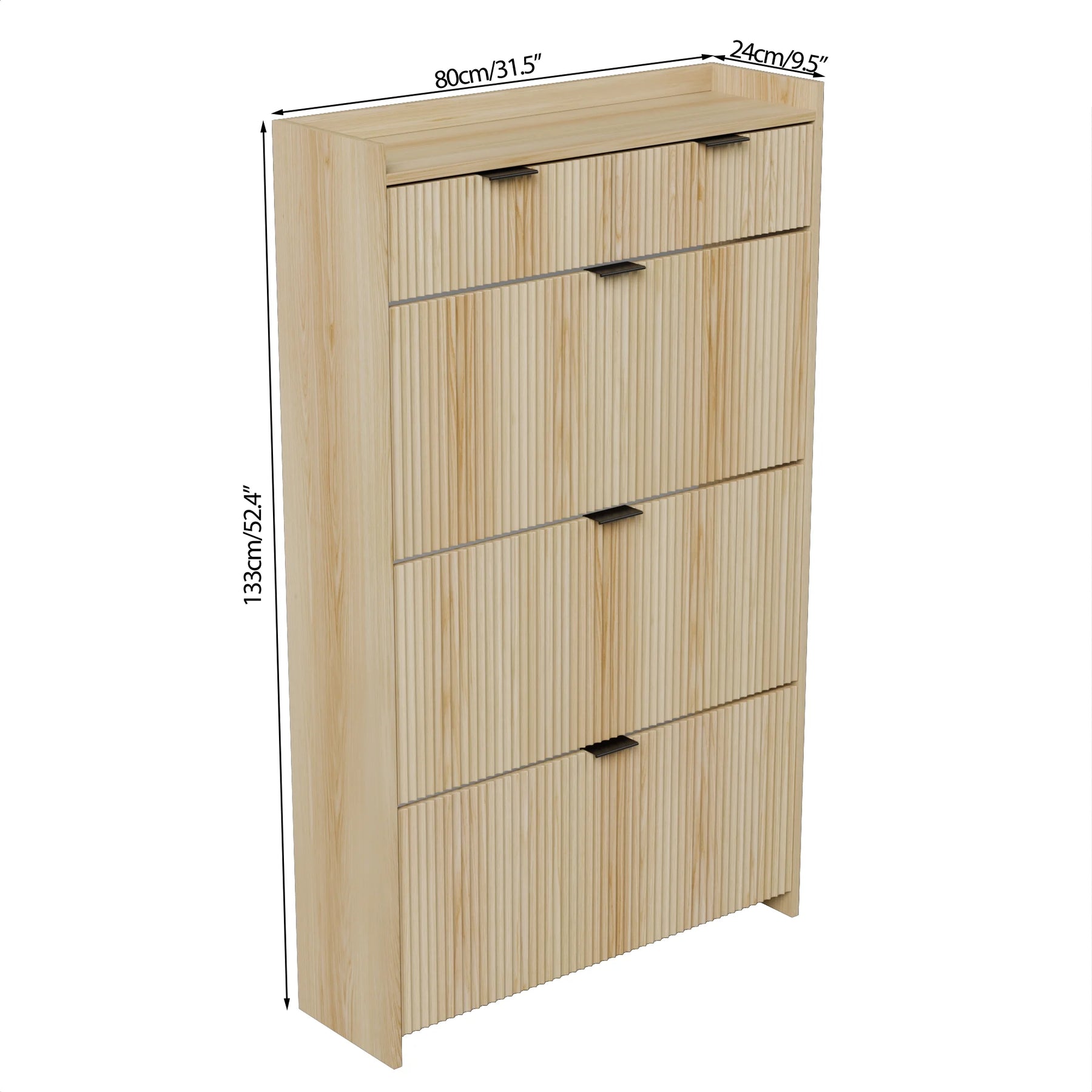 Shoe Cabinet, Free Standing Tipping Bucket Shoe Rack Organizer with 3 Flip Drawers - Product image 16