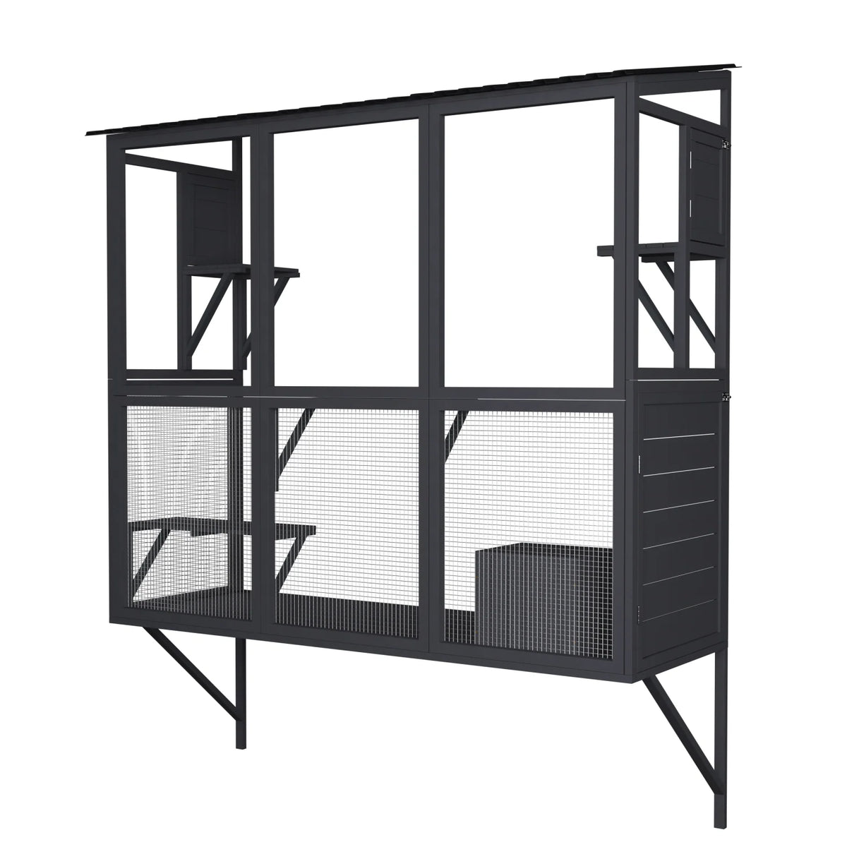 AECOJOY Catio Outdoor Cat Enclosure with Window Access, Large Window Catio Wood Cat House with 4 Platforms - Product image 1