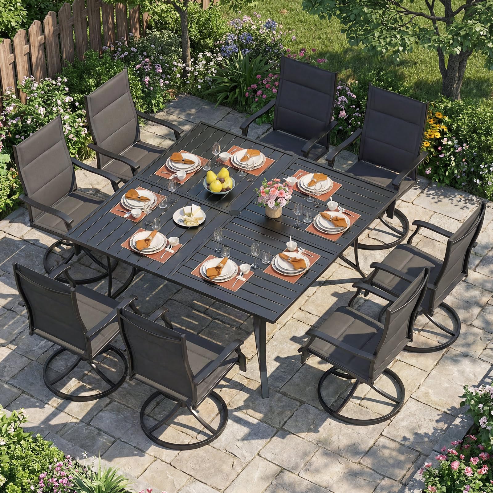 Tangkula 60" x 60" Metal Patio Dining Table for 8(60" x 60") - Product image 2