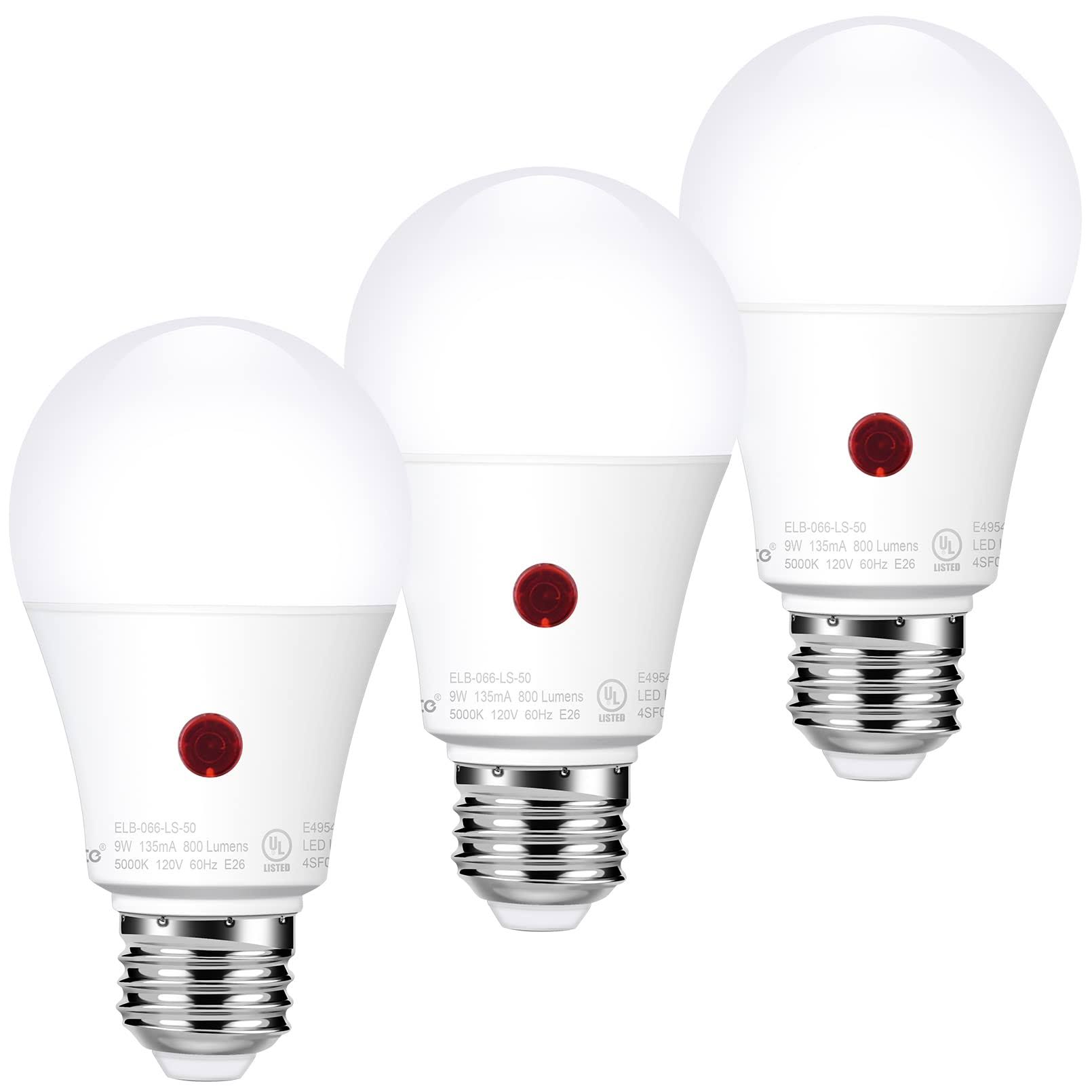 Emotionlite Dusk to Dawn Sensor Light Bulbs Outdoor, Neutral White LED Bulbs, 60 Watt Equivalent - Product image 1