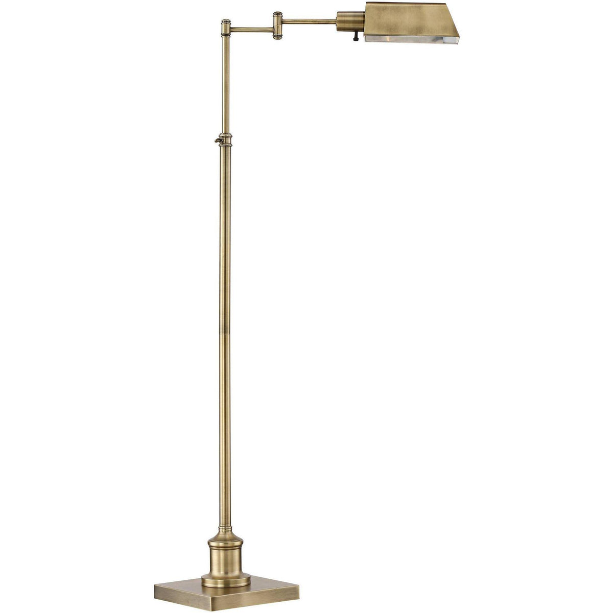 Regency Hill Jenson Modern Pharmacy Floor Lamp Aged Brass Adjustable Swing Arm Metal Shade for Living Room - Product image 1