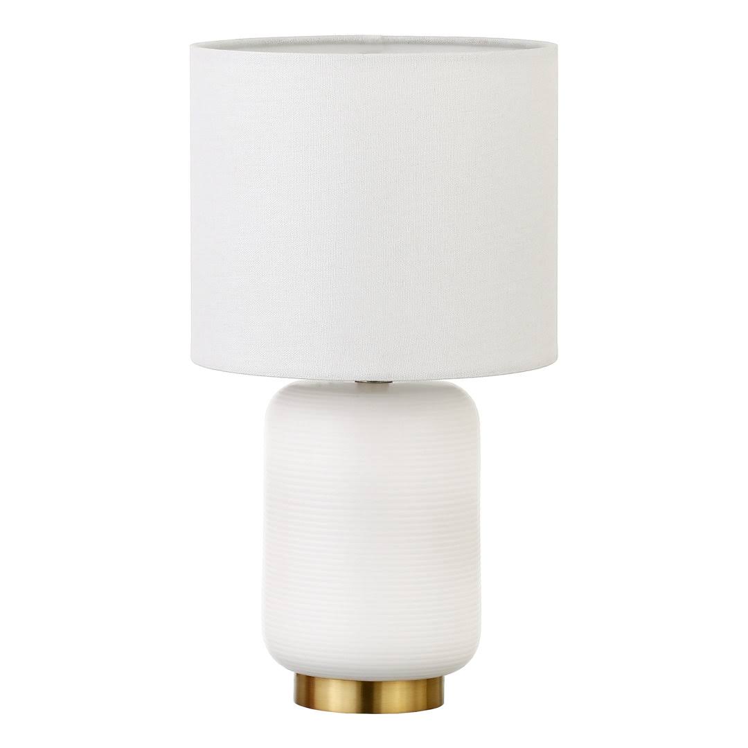 Gracie Ceramic Table Lamp Base Color: Matte White/Brushed Brass - Product image 1