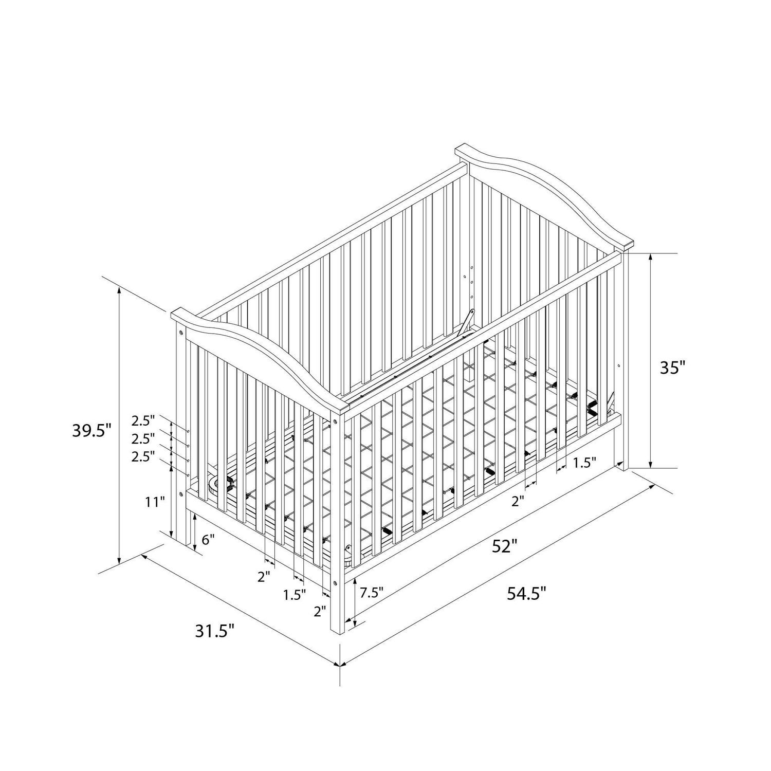 Baby Relax Adele 3 - in - 1 Convertible Crib. White - Product image 7