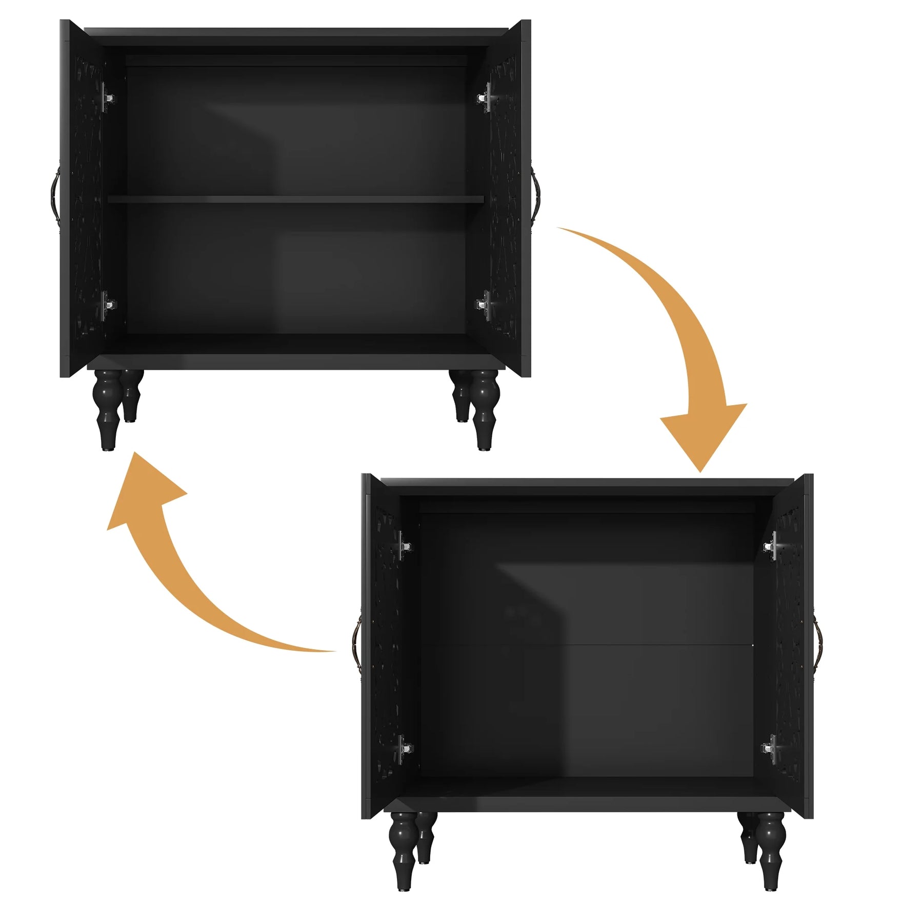 HLR 48" Accent Cabinet with 4 Doors, Vintage Hollow Carving Storage Credenza - Product image 60