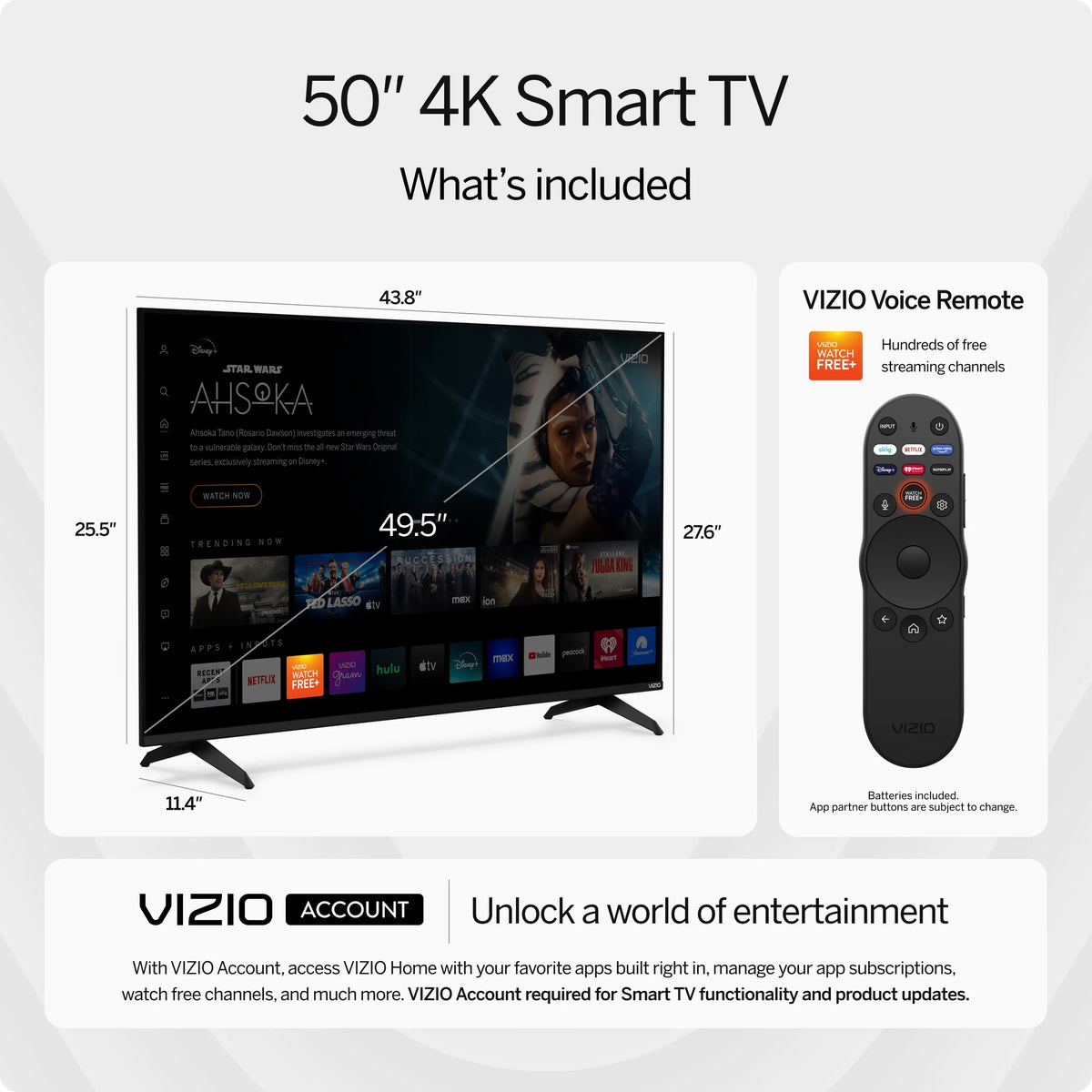 VIZIO 50" Class 4K UHD LED HDR Smart TV (V4K50M - 08) - Product image 3