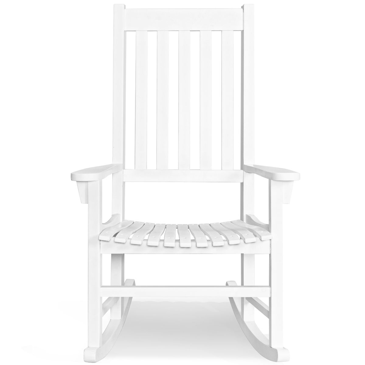 Acacia Wood Rocking Chair Rocking Chair for Garden Lawn Balcony White -