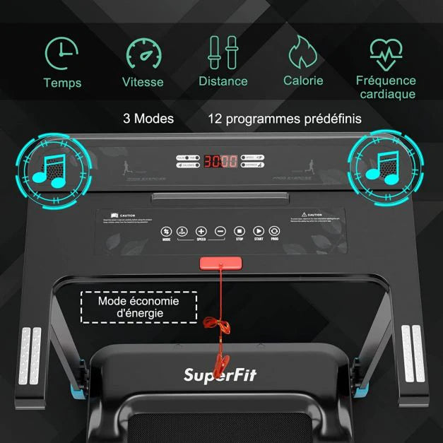 Electric treadmill foldable fitness mat for home with app control blue 20_0009499 -