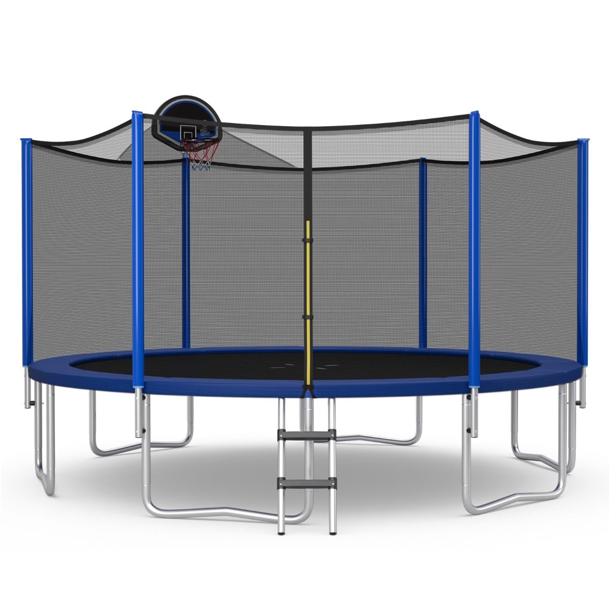 Outdoor Trampoline Ø366 cm Trampoline with Basketball Hoop Protective Net Trampoline for Children and Adults -