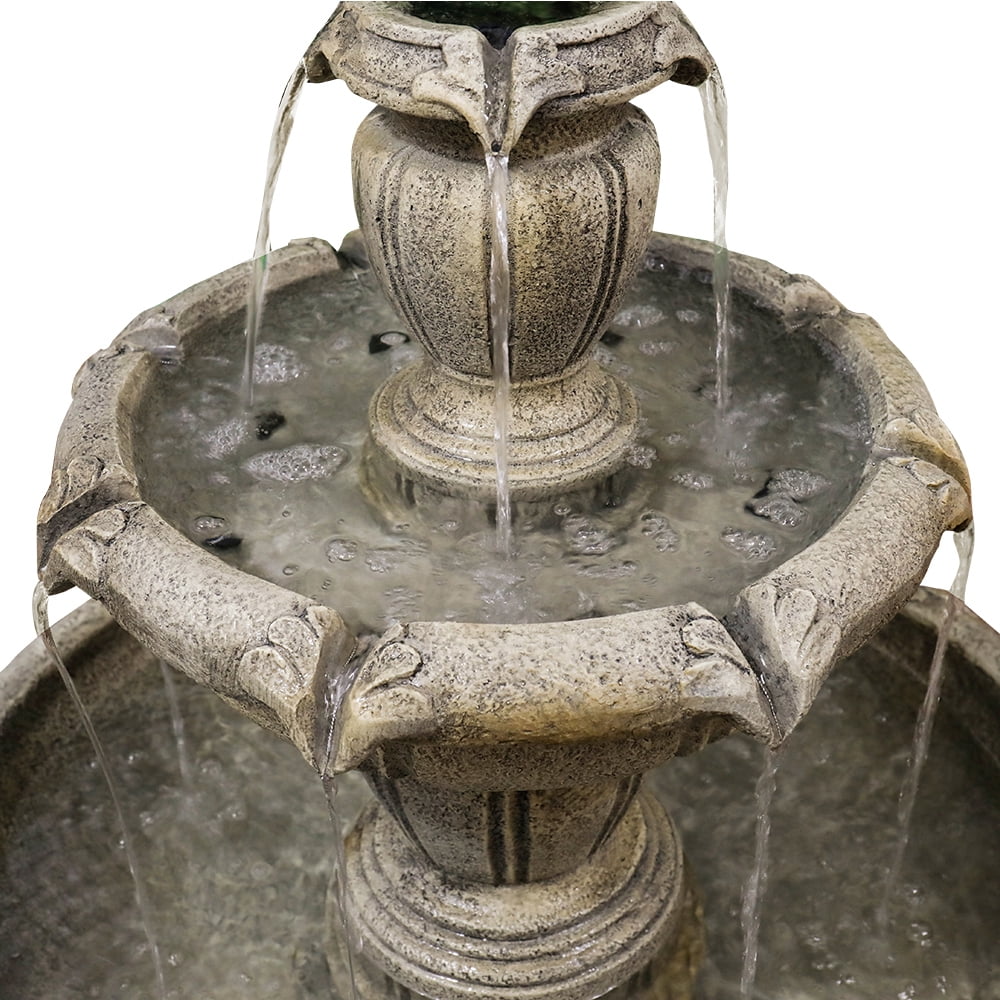 Indoor/Outdoor 3 - Tiers Concrete Floor Water Fountain with Electric Pump for Patio Lawn Home Decor - Product image 8