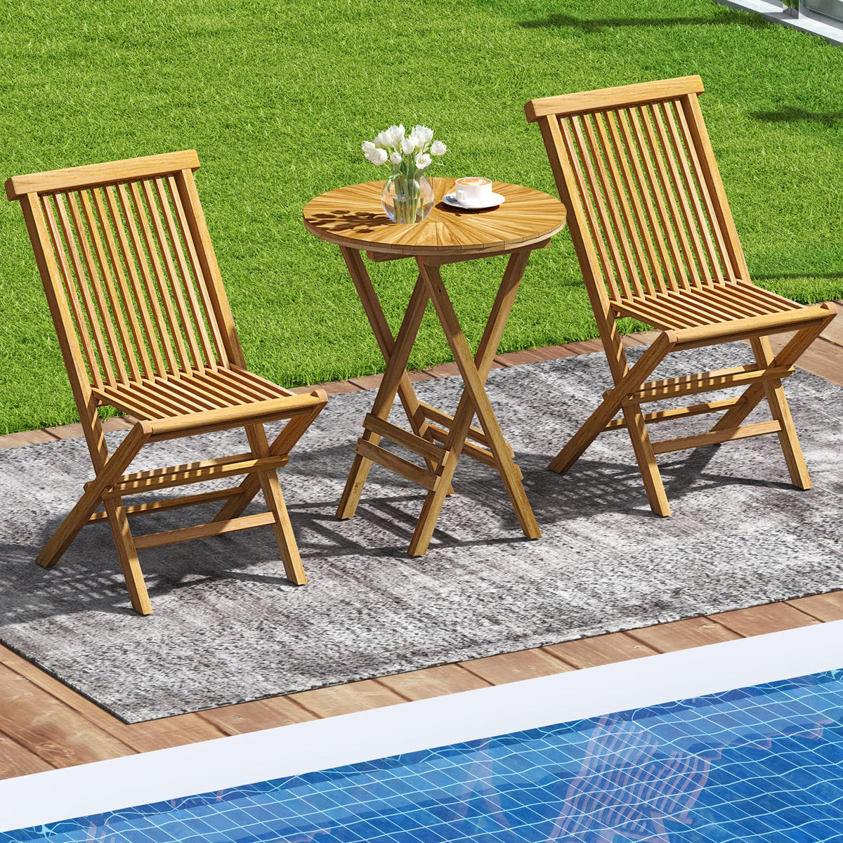 Tangkula 3 Pieces Folding Patio Bistro Set - Product image 2