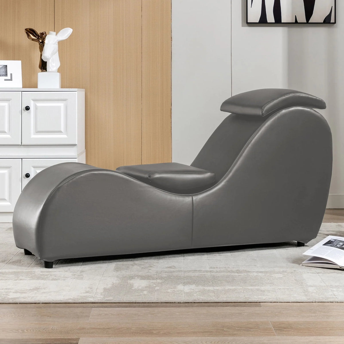 MUZZ Yoga Chair, Curved Yoga Chaise Lounge for Adults Stretching Exercising Relaxing - Product image 1