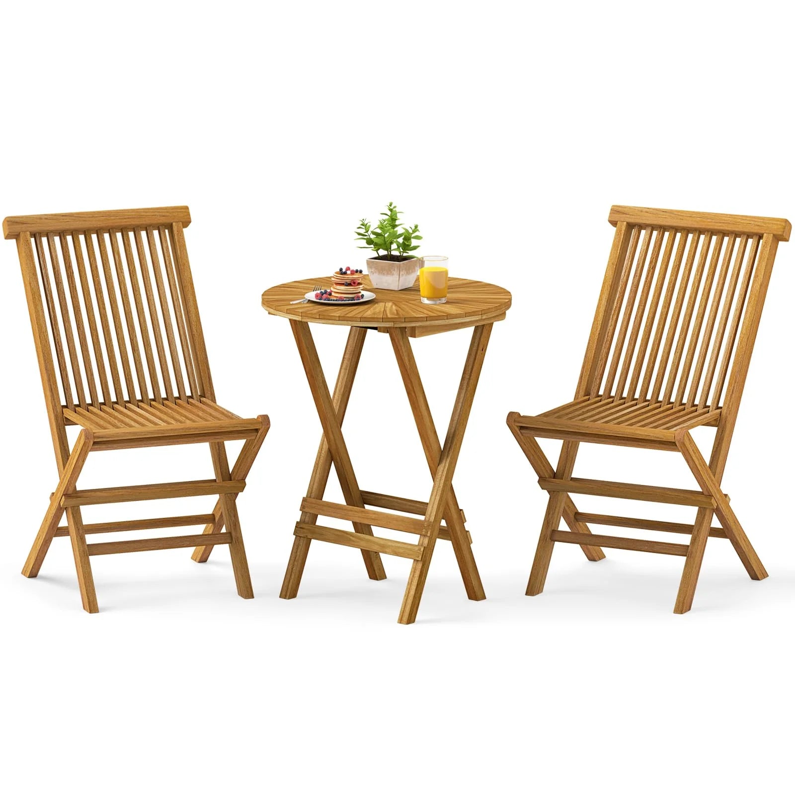 Tangkula 3 Pieces Folding Patio Bistro Set - Product image 1